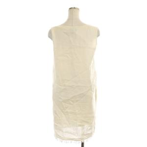 Theory 21SS LINEN CONBO EMB V SHIFT DR ワンピース リネン ノースリーブ ミニ フリンジ Vネック