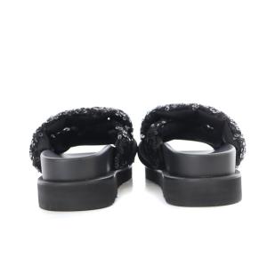 Drawer フラットサンダル スパンコール F 黒 ブラック