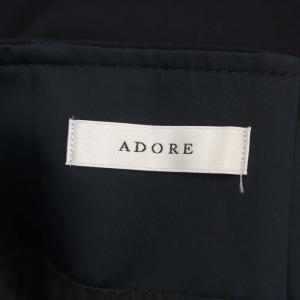 ADORE ブカティーダブルスカート タイト ロング サイドボタン タック ラップ調 36 紺 ネイビー 白 ホワイト
