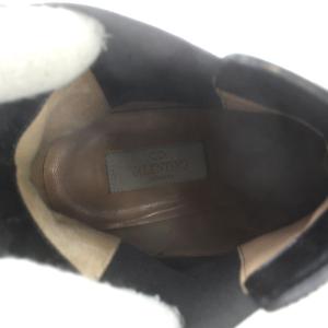 VALENTINO サイドゴアブーツ ショートブーツ レザー スタッズ 40 27cm 黒 ブラック ターコイズブルー