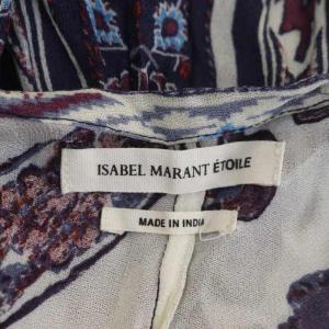 ISABEL MARANT ETOILE 総柄Vネックブラウス 長袖 スキッパー シアー 2 マルチカラー