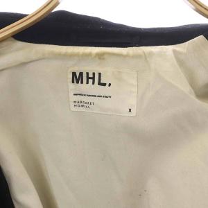 MHL. コート ウール アウター 背抜き ロング 2 黒 ブラック