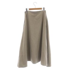 MADISONBLUE MI-MOLLET FLARE BACK SATIN SKIRT 01 ベージュ