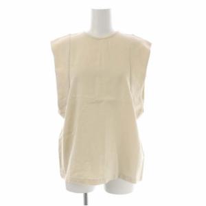 22SS ROUND SLEEVE TOPS ラウンドスリーブトップス カットソー ノースリーブ 1 ライトベージュ