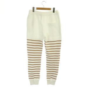 Drawer 23SS M.SUMMER1 16Gダブルフェイス ボーダーニットパンツ ベージュ ホワイト