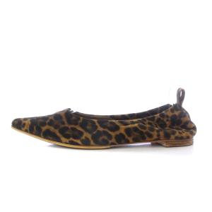 Deuxieme Classe ブレンタ BRENTA 22SS LEOPERD ポインテッド パンプス フラット ヒョウ柄 36.5 23.5cm 茶色