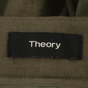 Theory BOSHELL TERENA SL ワイドパンツ ジップフライ リネン混 00 ダークカーキ