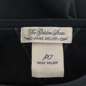 REMI RELIEF プリント スウェットプルオーバー トレーナー ヴィンテージ調 長袖 S チャコールグレー