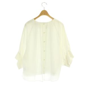 ADORE プレミアムコットンバックボタンカットソー 七分袖 ドルマンスリーブ 38 白 ホワイト