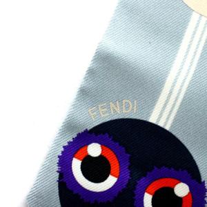 FENDI ラッピー モンスター リボンスカーフ マルチカラー シルク 絹 OH
