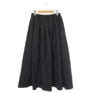BARNEYS NEW YORK 22AW ウォッシャブルギャザーボリュームスカート フレア ロング F 黒 ブラック