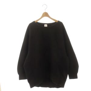 サイドジップダンボールプルオーバー スウェット カットソー 長袖 チュニック F チャコール