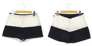 agnes b. ボーダー 3ピーズ セットアップ 上下 Tシャツ カットソー 半袖 タイトスカート ロング ショートパンツ 2 白 黒 ホワイト