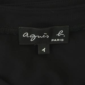 agnes b. スナップボタン ロングカーディガン 長袖 ストレッチ 1 黒 ブラック