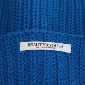 BEAUTY&YOUTH UNITED ARROWS コットンブレンド 畦 ボタン コンパクト ベスト ニット 青 ブルー