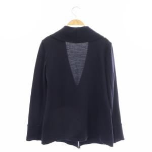 Leilian ロロピアーナ ニット ジャケット ショールカラー 2B 9 紺 ネイビー