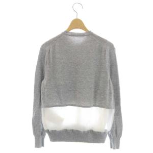 sacai luck 切り替えカーディガン ニット 長袖 レース シアー 2 グレー オフホワイト 黄色