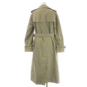 Aquascutum トレンチコート スプリングコート ロング 総裏地 ダブル ベルト付き ライトカーキ