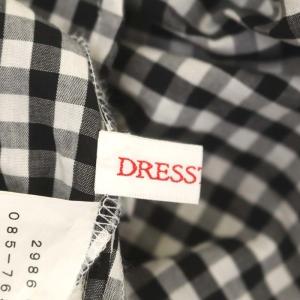 DRESSTERIOR ギンガムチェック スカート ミモレ丈 ロング フレア ギャザー 黒 白 ブラック ホワイト