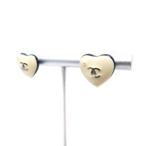 CHANEL 06P ハートココマーク パールモチーフ ピアス ベージュ