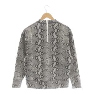 adidas Originals HYKEコラボ パイソンプルオーバー カットソー 長袖 総柄 ロゴ XS ダークグレー ライトグレー オフホワイト