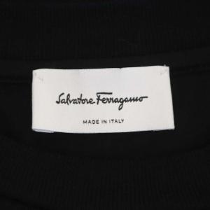 Salvatore Ferragamo ロゴTシャツ カットソー 半袖 黒 ブラック 茶色 ブラウン