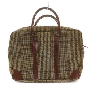 POLO RALPH LAUREN ビジネスバッグ ブリーフケース グレンチェック 茶色 ブラウン