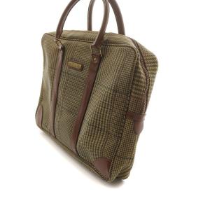 POLO RALPH LAUREN ビジネスバッグ ブリーフケース グレンチェック 茶色 ブラウン