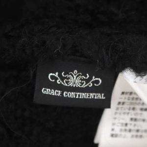 GRACE CONTINENTAL 21AW ループニットパーカー ミドル ファー フード 長袖 ジップアップ ウール混 モヘヤ混 36 黒 ブラック