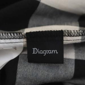 Diagram GRACE CONTINENTAL 23SS チェックロングワンピース ティアード ノースリーブ スキッパー リネン混 38 黒 ブラック ライトグレー