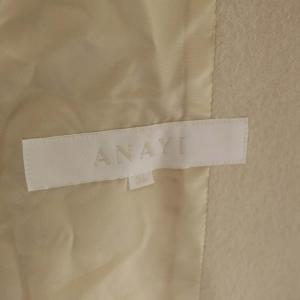 ANAYI ノーカラーウールジャケット 総裏地 スナップボタン 36 アイボリー