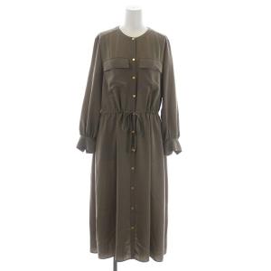 20SS 長袖 シャツワンピース ロング 38 スモークカーキ