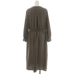 ANAYI 20SS 長袖 シャツワンピース ロング 38 スモークカーキ