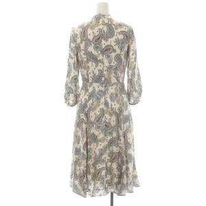 ANAYI ペイズリー柄ワンピース 長袖 ロング 36 オフホワイト マルチカラー