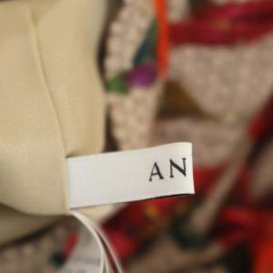 ANAYI ノースリーブ花柄ワンピース ロング 36 ベージュ マルチカラー