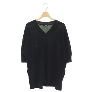 23SS Dry Cotton 2 Karenia VNK ハーフスリーブニット セーター Vネック 五分袖 S 黒 ブラック