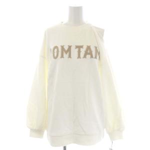 ロゴロング裏毛トップ プルオーバー スウェット トレーナー 長袖 36 白 ホワイト