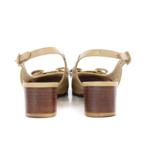 Salvatore Ferragamo ストラップパンプス ミュール ラウンドトゥ ヴァラ 5 22.5cm 茶 ブラウン