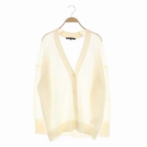 vingt-trois ファインモヘヤ Vネック カーディガン ニット 長袖 38 白 ホワイト