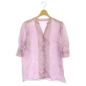 ジャガードパワショルブラウス シャツ 五分袖 38 ピンクラベンダー
