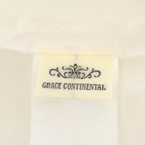 GRACE CONTINENTAL ジャガードパワショルブラウス シャツ スキッパー 五分袖 シアー 38 白 ホワイト