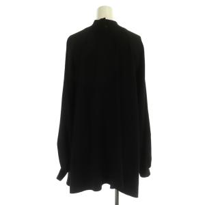 ENFOLD 21AW PEダブルクロス2 ハイネックブラウス 長袖 モックネック 38 黒 ブラック