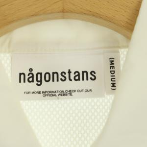 nagonstans 23SS Ecoタイプライター ポケット5分袖shirt シャツ 比翼仕立て M 白 ホワイト