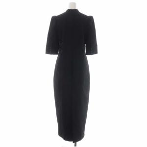Ameri VINTAGE 22AW EDGE SHOULDER BONDING DRES ドレス ワンピース ハイネック 七分袖 ロング タイト M