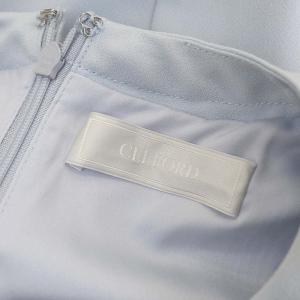 CELFORD 19AW バックサテンプリーツワンピース ロング 長袖 フロントタック 36 ライトブルー