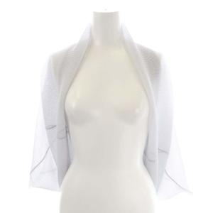 イッセイミヤケ プリーツ メッシュ デザインカーディガン ボレロ 半袖 ライトグレー