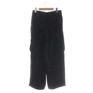 Theory 23SS Crushed Acetate Cargo Pant HB カーゴパンツ ワイド 0 黒 ブラック