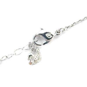 SWAROVSKI ネックレス 花モチーフ ストーン シルバー色 青 ブルー