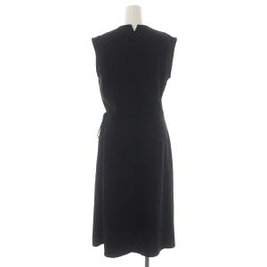agnes b. ノースリーブワンピース カシュクール ラップ ロング 38 黒 ブラック