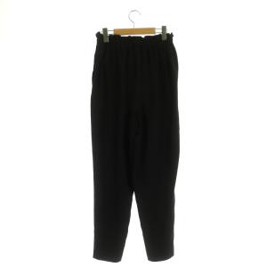 ENFOLD 21SS PEライトジョーゼット フロントギャザーゴム TROUSERS テーパードパンツ ドロスト ストレッチ 38 黒